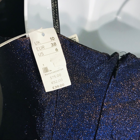 TopShop Sparkle Mini Dress Size 6 - Picture 6 of 6